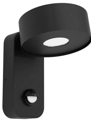 Venkovní nástěnné svítidlo EGLO PALOSCO 4,9W 360lm 3000K senzor IP44 černá 98738 Super Cena