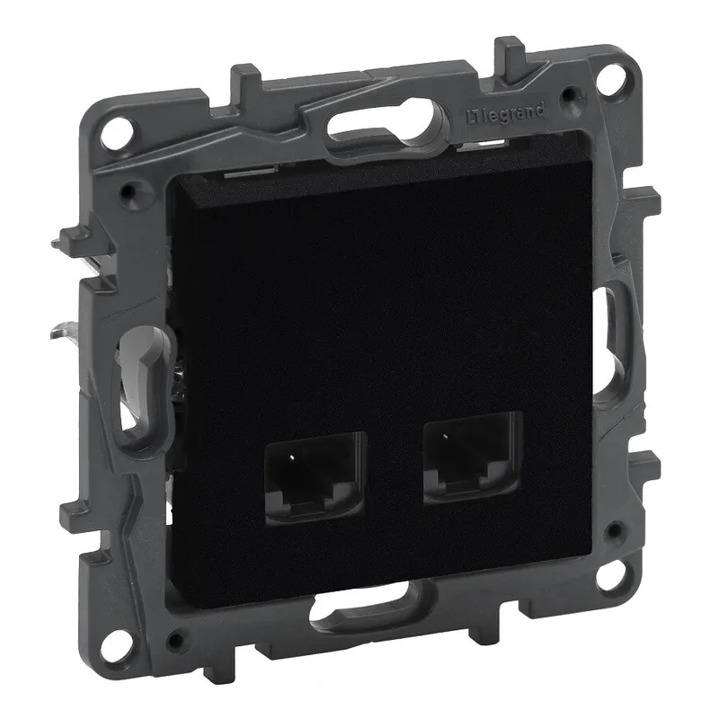 LEGRAND 863560 Niloé STEP Datová dvojzásuvka 2xRJ45 C5E UTP černá Ověřený