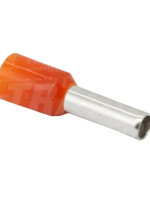 Rychlé Dodání Tracon E010 Izolované lisovací dutinky s plastovým krčkem, oranžové 0,5mm2, L=12mm