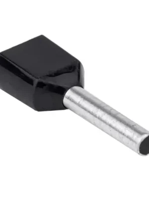 Značkový Tracon E13I Dvojité izolované lisovací dutinky, černé 2×1,5mm2, l=12mm
