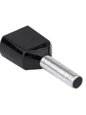 Tracon E13IR Dvojité izolované lisovací dutinky, černé 2×1,5mm2, L=8mm Vrácení Zdarma