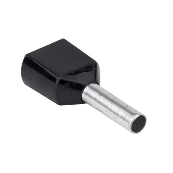 Tracon E13IR Dvojité izolované lisovací dutinky, černé 2×1,5mm2, L=8mm Vrácení Zdarma