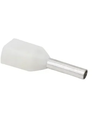 Značkový Tracon E20I Dvojité izolované lisovací dutinky, bílé 2×0,5mm2, l=8mm