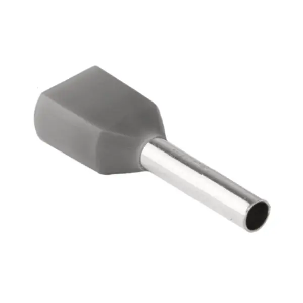 Časově Omezené Tracon E50IH Dvojité izolované lisovací dutinky, šedé 2×0,75mm2, l=10mm