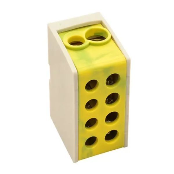 Novinka Tracon FLE-16ZS Rozvodná odbočná svorka, zeleno-žlutá, průběžná 2×16mm2 / 2×16mm2, 400VAC, 76A