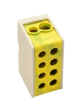Tracon FLE-35/25ZS Rozvodná odbočná svorka, zeleno-žlutá, průběžná 1×35+1×25mm2/1×35+1×25mm2, 400VAC, 125A Rychlé Dodání