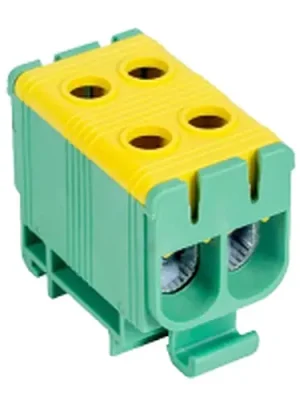 Tracon FLEAL-50/2ZS Rozvodná svorka odbočná, montáž na DIN lištu, zeleno/žlutá 6-50mm2, max. 1000VAC/1500VDC, max.160A Nakupujte Hned