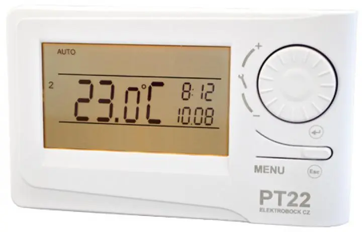 Prostorový termostat programovatelný ELEKTROBOCK PT22 5A 250V AC Aktuální