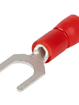 Tracon PV6 Izolované Cu lisovací vidlice, červené, pocínované 1,5mm2, M6, (d1=1,7mm, d2=6,6mm), PVC Nová Kolekce