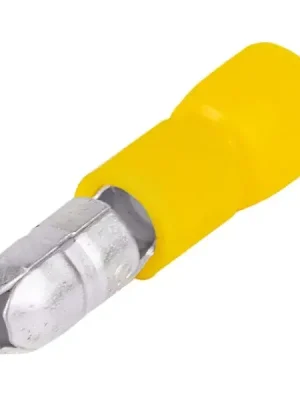 Tracon SH4 Izolované Cu lisovací banánky, žluté, pocínované 6mm2, (d1=3,6mm, d2=5mm), PVC Jen Po Omezenou Doba