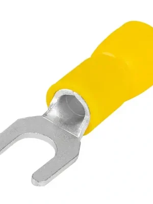 Originální Tracon SV5 Izolované Cu lisovací vidlice, žluté, pocínované 6mm2, M5, (d1=3,4mm, d2=5,3mm), PVC