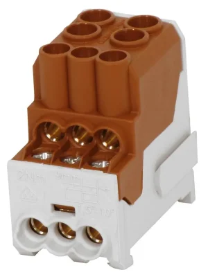 Blok pro rozdělení fází ELEMAN UVB 100 L B, 1pól., 101A, 1000V 1003200 na DIN, hnědý Pouze Dnes