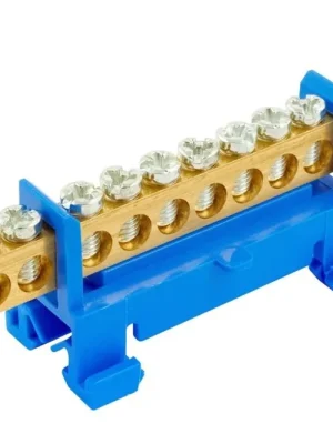 Můstek nulovací ELEMAN N 15 (svorkovnice 15x16mm2) nekrytý IP00, 63A modrý, na DIN 1000008 Víkendová Akce
