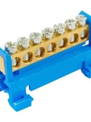 Můstek nulovací ELEMAN N 7 (svorkovnice 7x16mm2) nekrytý IP00, 63A modrý, na DIN 1000011 Rychlé Dodání