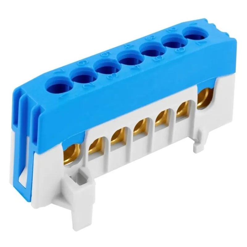 Můstek ELEMAN N 7-F2 (svorkovnice 7x16mm2) IP20, 63A modrý, na DIN 1001270 Oblíbený