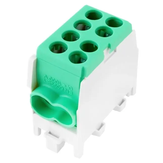 Svorkovnice rozbočovací HLAK 25 1/2 M2 GG ELEMAN 80A 1pól Al/Cu IP20 zelená na DIN 2080152 1006513 Tovární Cena
