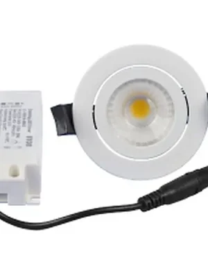 Tracon DLCOBA10W Podhledové kulaté LED svítidlo, polohovatelné, série DLCOB a 200-240VAC, 10 W, 800 lm, 4000 K, IP40, EEI=G Oblíbený