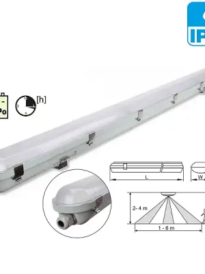 Rychlé Dodání Tracon LVH1236E Prachotěsné LED svítidlo, nouzové svícení 230VAC, 36/4W, 5400/140lm, 3h, 4000K, IP65, IK08, EEI=D