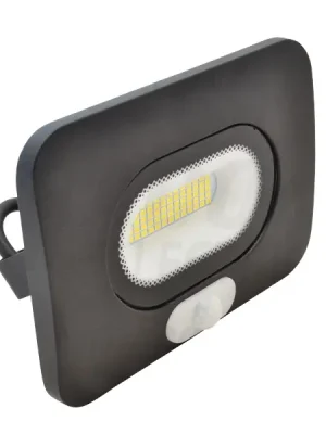Originální Tracon RSMDLM10 SMD reflektor se snímačem pohybu, černý 220-240V AC, 10W, 4000K, IP65, 800lm, 110°, 3-10m, EEI=G