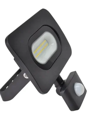 Tracon RSMDLM10H SMD reflektor se snímačem pohybu, s nastav.citlivostí,černý 220-240V,10W,4000K,IP65, 800lm,120°, 10s-7min, 3-10m, EEI=G Zlevněný