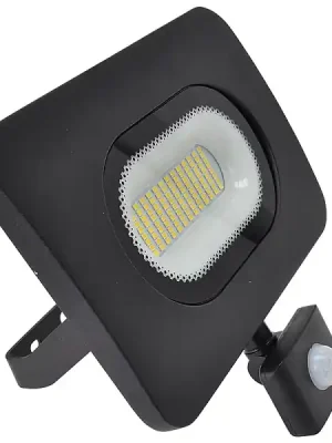 Rychlé Dodání Tracon RSMDLM50H SMD reflektor se snímačem pohybu, s nastav.citlivostí,černý 220-240V,50W,4000K,IP65,4000lm,120°, 10s-7min, 3-10m, EEI=G