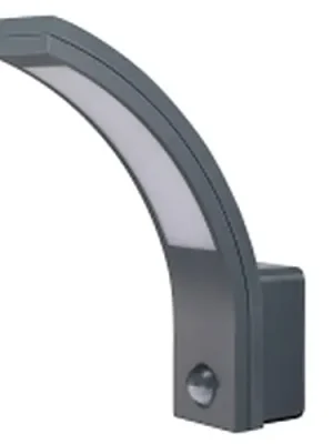 Tracon SLIA15W Nástěnné svítidlo se snímačempohybu, antracit, oblý tvar 230VAC, 15W, 140°, 2-9m, 10s-5m, 4500K , IP54, 1100lm, EEI=G Levný