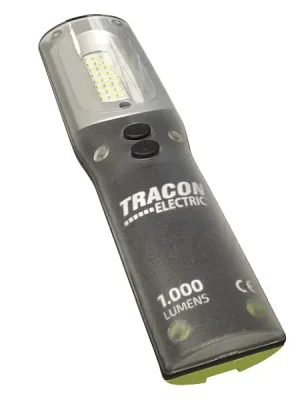 Tracon STLHL10W Akumulátorová ruční LED svítilna 10/3W, 6500K, 3,7V, 6600 mAh, Li-Ion, 1000/220lm, 3/9h, IP54 Novinka