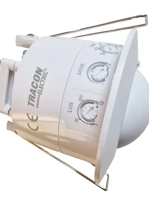 Levný Tracon TMB-061R Mikrovlnný snímač pohybu, zápustný, bílý 230 VAC, 5,8 GHz, 360°, 1-8 m, 10 s-12 min, 3-2000lux