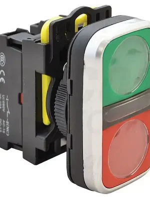 Tracon NYG3-D Dvojtlačítko, zelené + červené 1×NO+1×NC, 5A/230V AC-15, IP65 Odeslání Ihned