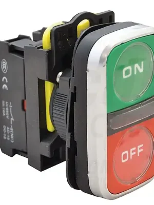 Tracon NYG3-D2 Dvojtlačítko, ON-OFF, zelené +červené 1×NO+1×NC, 5A/230V AC-15, IP65 Must-Have