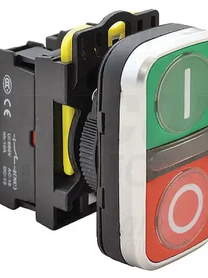 Tracon NYG3-DL1 Dvojtlačítko podsvětlené,zelené+červené,I-O 1×NO+1×NC, 5A/230V AC-15, IP65, LED 230V AC/DC Top Prodej