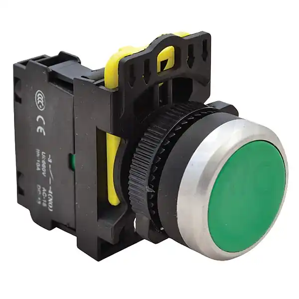 Tracon NYG3-G Klasické tlačítko, zelené 1×NO, 5A/230V AC-15, IP65 Levný