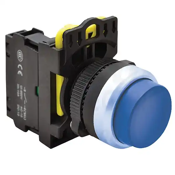 Tracon NYG3-HB Vystouplé tlačítko, modré 1×NO, 5A/230V AC-15, IP65 Nejlepší Cena