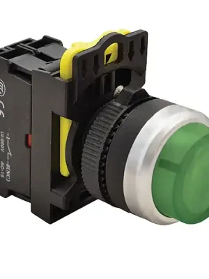 Tracon NYG3-HLG Výstupní tlačítko, prosvětlené zelené 1×NO, 5A/230V AC-15, IP65, LED 230V AC/DC Zlevněný