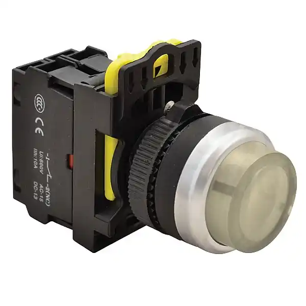 Originální Tracon NYG3-HLW Výstupní tlačítko, prosvětlené bílé 1×NO, 5A/230V AC-15, IP65, LED 230V AC/DC