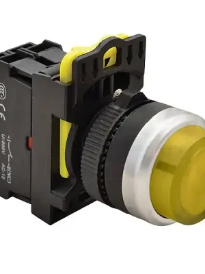 Tracon NYG3-HLY Výstupní tlačítko, prosvětlené žluté 1×NO, 5A/230V AC-15, IP65, LED 230V AC/DC Akce
