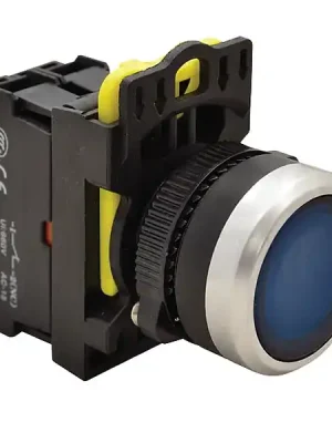 Tracon NYG3-LB Výstupní tlačítko, modré 1×NO, 5A/230V AC-15, IP65, LED 230V AC/DC Nová Kolekce