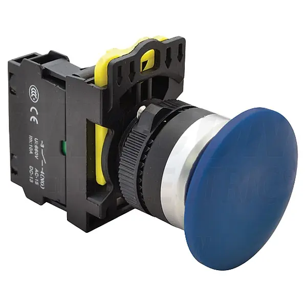 Tracon NYG3-MB Hřibové tlačítko, modré 1×NO, 5A/230V AC-15, 40mm, IP65 Kup Teď