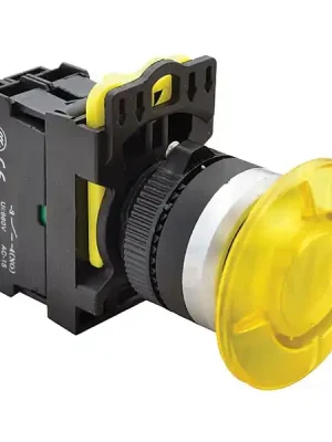 Tracon NYG3-MLY Hřibové tlačítko, žluté 1×NO, 5A/230V AC-15, 40mm, IP65, LED 230V AC/DC Super Cena