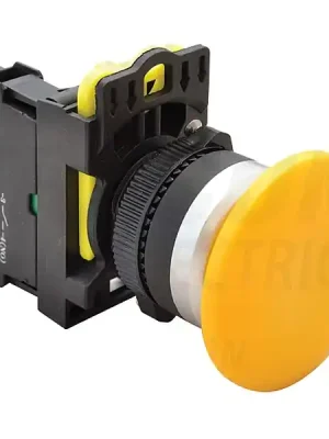 Tracon NYG3-MY Hřibové tlačítko, žluté 1×NO, 5A/230V AC-15, 40mm, IP65 Sleva
