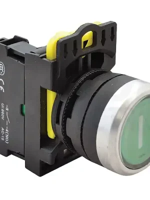 Tracon NYG3-P1 Tlačítko s popisem, zelené ( bílá I ) 1×NO, 5A/230V AC-15, IP65 Tovární Cena