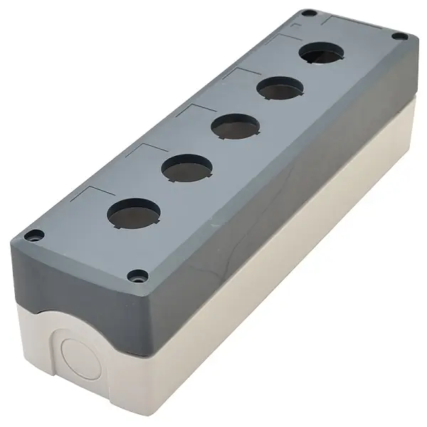 Akční Nabídka Tracon NYGD-5GR Krabicová sestava k tlačítkům šedá, 5 d=22,5, IP65, 2×PG-13,5