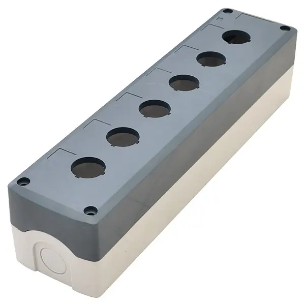 Tracon NYGD-6GR Krabicová sestava k tlačítkům šedá, 6 d=22,5, IP65, 2×PG-13,5 Sleva