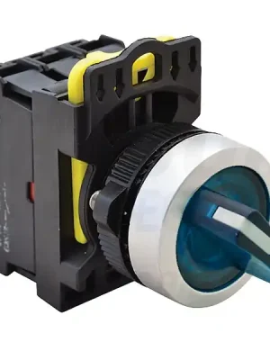 Tracon NYK3-SL24B Otočný spínač s páčkou,podsvícený, modrá LED, 2-pol.,pruž. 1×NO+1×NC, 5A/230V AC-15, IP65, LED 230V AC/DC Akce