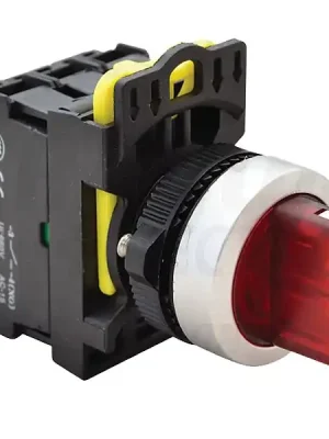 Tracon NYK3-SL31R Otočný spínač s páčkou,podsvícený, červená LED, 3-polohov 1×NO+1×NC, 5A/230V AC-15, IP65, LED 230V AC/DC Super Cena