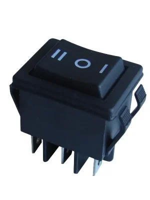 Akční Cena Tracon TES-52-2 Kolébkový přepín., 3-pol., černý, pop.I-0-II,s pružin.návr. 16(6)A, 250V AC