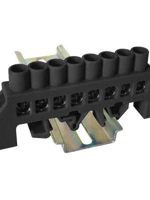 Tracon NPE-BK8-8 Můstek na neutrální a ochranné vodiče (N/PE), černý 230/400VAC, 100A, 8×12mm, 8P, IP20 Cenově Výhodný