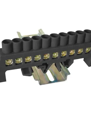 Tracon NPE-BK8-10 Můstek na neutrální a ochranné vodiče (N/PE), černý 230/400VAC, 100A, 8×12mm, 10P, IP20 Ihned K Objednání