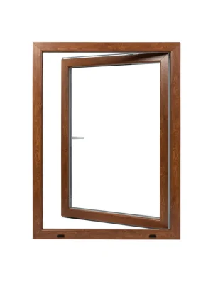 Sleva Okno plastové BRAVO OS1 golden oak/white levé 900×1 200 mm