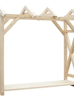 Finální Výprodej Dřevník samostatně stojící se sedlovou střechou 760×2 295×2 460 mm